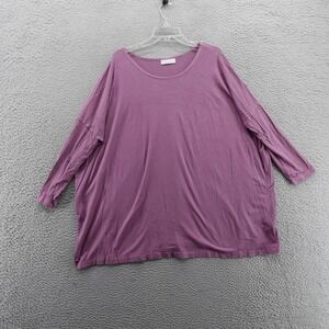 Bryn Walker Oversized Long Sleeve Top Medium Purple Womens Bamboo Organic Cotton